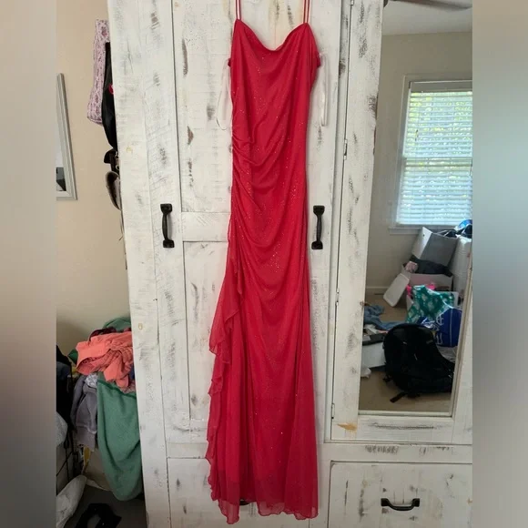 jodi kristopher red dress Jodi Kristopher Strapless Corset High Low